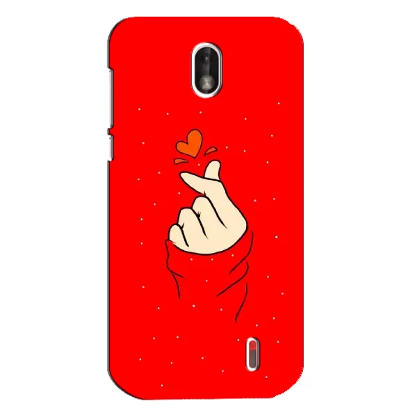 Чехол с рисунком «Сердце на красном» для Nokia 1 Чехол с рисунком «Сердце на красном» для Nokia 1