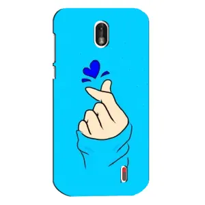 Чехлы (Знак сердечка) на Nokia 1 (Сердце на синем)