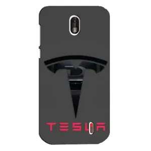 Силиконовый бампер с картинкой машины на Nokia 1 (Logo TESLA)