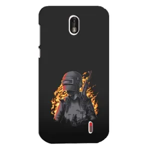 Силиконовый чехол с картинкой "Герой Pubg" на Nokia 1 (В огне)