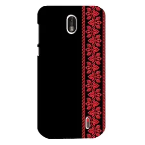 Силиконовый Чехол на Nokia 1 с картинкой Вышиванки (Вышиванка на черном)