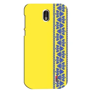 Силиконовый Чехол на Nokia 1 (Вышиванка на желтом)