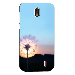 Силиконовый Чехол с одуванчиками на Nokia 1 (Закат с одуванчиком)