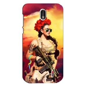 ЗСУ Чехлы (TPU) для Nokia 1 (Женщина солдат)