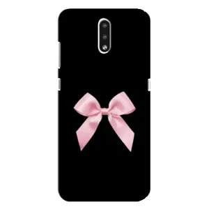 Чехол банты для Nokia 2.3 (Бант на черном)