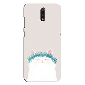 Чехол на тематику: Коты для Nokia 2.3 (Белый котик)
