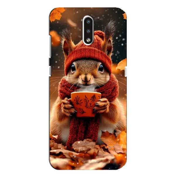 Чехол с рисунком «Белка с кофе» для Nokia 2.3