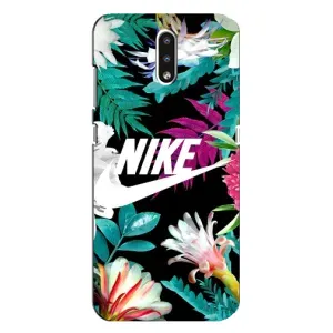 Силиконовый Чехол на Nokia 2.3 с картинкой Nike (Цветочный Nike)