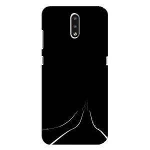 Чехол с картинками на черном фоне для Nokia 2.3 (Дорога)