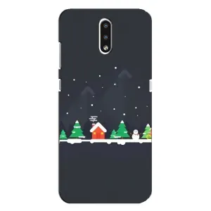 Силіконовий бампер на різдво для Nokia 2.3 (Місто зимове)