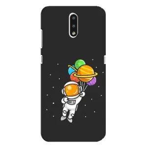 Силиконовый Чехол с принтом "Космонавты" на Nokia 2.3 (Космонавт с шариками)