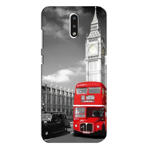 Чехол с рисунком «Красный автобус» для Nokia 2.3