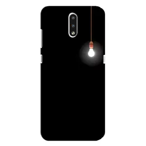 Чехол с картинками на черном фоне для Nokia 2.3 (Лампочка)