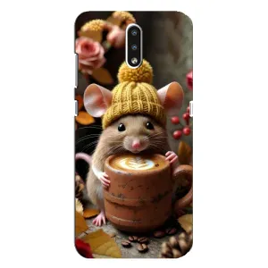 Печатный чехол «Зверята с кофе» для Nokia 2.3 (Мышка с кофе)