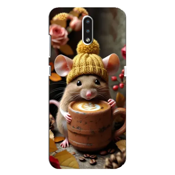 Чехол с рисунком «Мышка с кофе» для Nokia 2.3