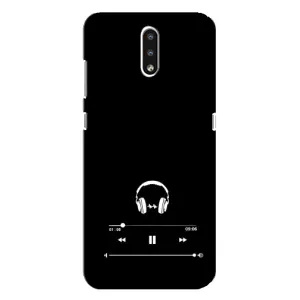 Чехол с картинками на черном фоне для Nokia 2.3 (Плеер)