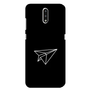 Чехол с картинками на черном фоне для Nokia 2.3 (Самолетик)