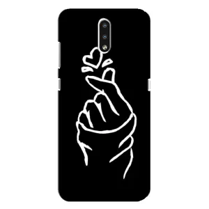 Чехлы (Знак сердечка) на Nokia 2.3 (Сердце на черном)