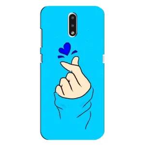 Чехлы (Знак сердечка) на Nokia 2.3 (Сердце на синем)