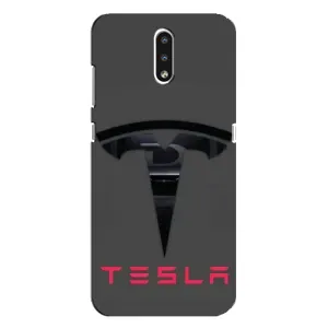 Силиконовый бампер с картинкой машины на Nokia 2.3 (Logo TESLA)