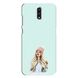 Силиконовый Чехол на Nokia 2.3 с картинкой Стильных Девушек (В шапке)