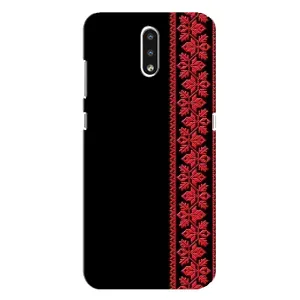Силиконовый Чехол на Nokia 2.3 с картинкой Вышиванки (Вышиванка на черном)