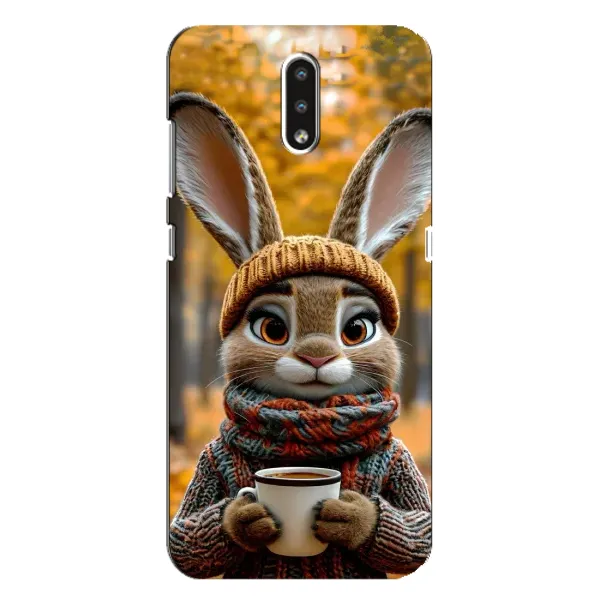 Чехол с рисунком «Зайчик с кофе» для Nokia 2.3