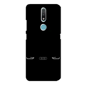 Силиконовый бампер с картинкой машины на Nokia 2.4 (Силует Audi)