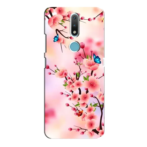 Чехол с рисунком «Бабочки на сакуре» для Nokia 2.4