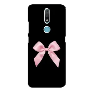 Чехол банты для Nokia 2.4 (Бант на черном)