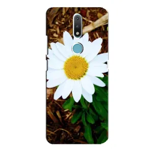 Чехол с ромашками на Nokia 2.4 (Белая ромашка)