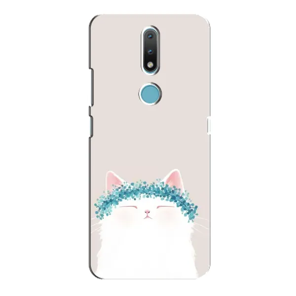 Чехол с рисунком «Белый котик» для Nokia 2.4 Чехол с рисунком «Белый котик» для Nokia 2.4