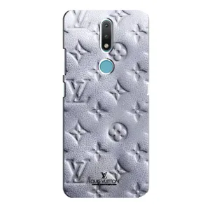 Текстурный Чехол Louis Vuitton для Нокиа 2.4 (Белый ЛВ)