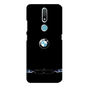 Силиконовый бампер с картинкой машины на Nokia 2.4 (Черный BMW)