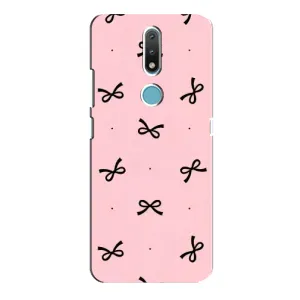Чехол банты для Nokia 2.4 (Черные бантики)