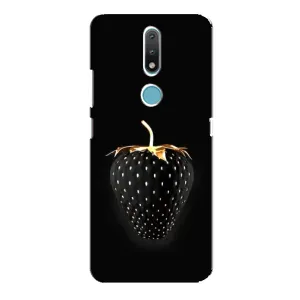 Чехол с изображением вкусной еды для Nokia 2.4 (Чёрная клубника)