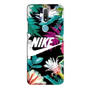 Силиконовый Чехол на Nokia 2.4 с картинкой Nike (Цветочный Nike)