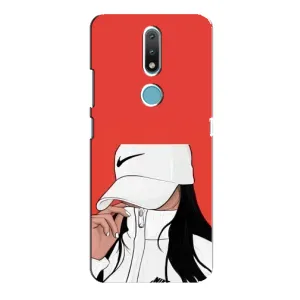 Силиконовый Чехол на Nokia 2.4 с картинкой Стильных Девушек (Девушка Nike)