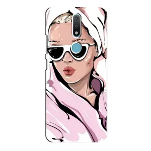 Чехол с картинкой Модные Девчонки Nokia 2.4 (Девушка в халате)