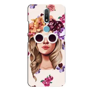 Чехол с картинкой Модные Девчонки Nokia 2.4 (Девушка в очках)
