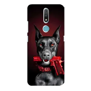 Чехол с рисунком «Доберман злой» для Nokia 2.4
