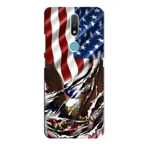 Чехол Флаг USA для Nokia 2.4 (Флаг USA)