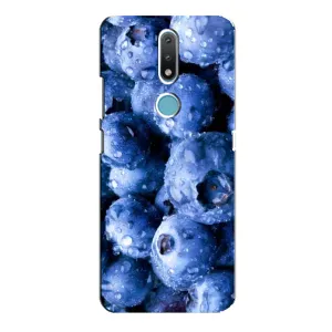 Чехол с изображением вкусной еды для Nokia 2.4 (Голубика)