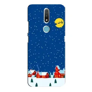 Силіконовий бампер на різдво для Nokia 2.4 (Місто в снігу)