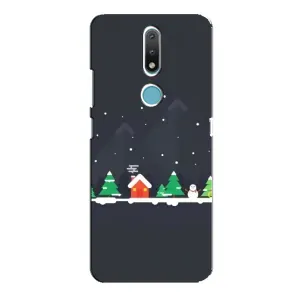 Силіконовий бампер на різдво для Nokia 2.4 (Місто зимове)