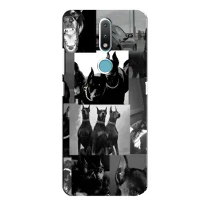 Чехол с рисунком «Коллаж Доберман» для Nokia 2.4