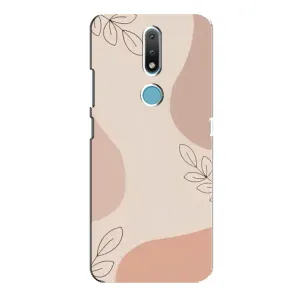 Чехол цветочный дизайн для Nokia 2.4 (Коричневый фон)