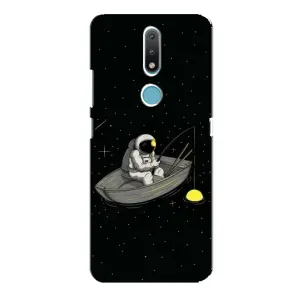 Силіконовый Чохол з принтом "Космонавти" на Nokia 2.4 (Космонавт на рибалці)