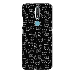 Чохол на тематику: Коти для Nokia 2.4 (Котики на чорному)