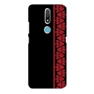 Силіконовый Чохол на Nokia 2.4 (Червона вишиванка)